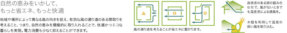 自然の恵みをいかして、もっと省エネ、もっと快適